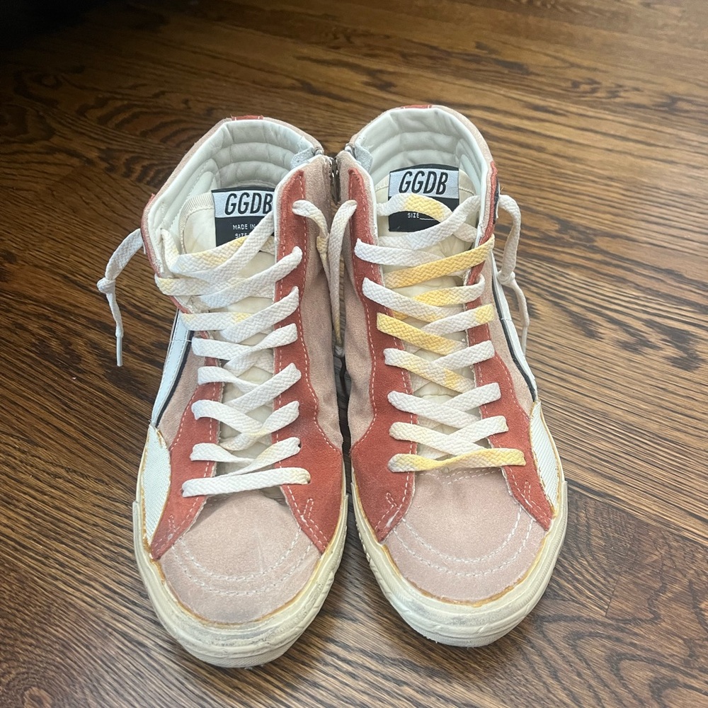 Golden Goose Slide Sneakers in Pink Suede Size 39